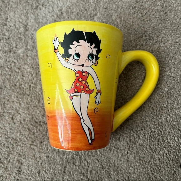 Vintage 2001 Betty Boop Yellow Orange Ombre King Features Syndicate Mug - Picture 2 of 5